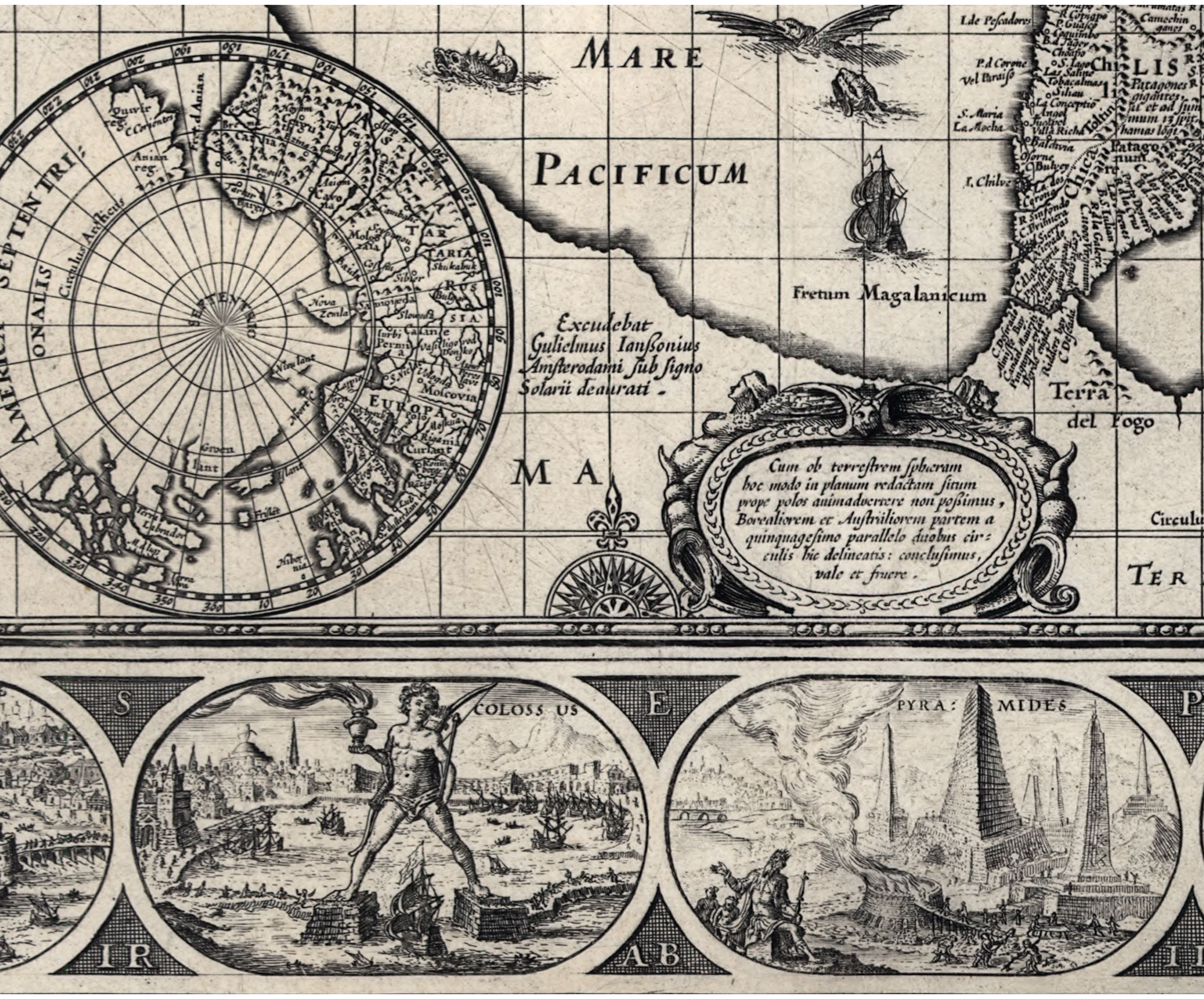 Historical Map Print - World - 1606 - Willem Janszoon Blaeu