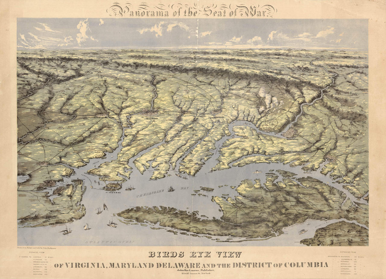 Civil War - Seat of War (North) Vintage Map Print (1861)| World  display picture 1