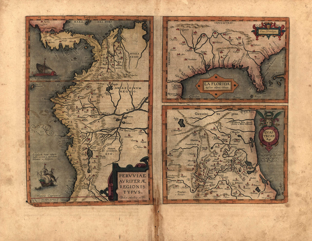 Central America Vintage Map Print (1584)| World Maps Online