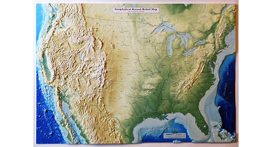 United States 3D Raised Relief Maps