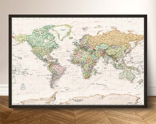 Antique Style World Map Prints