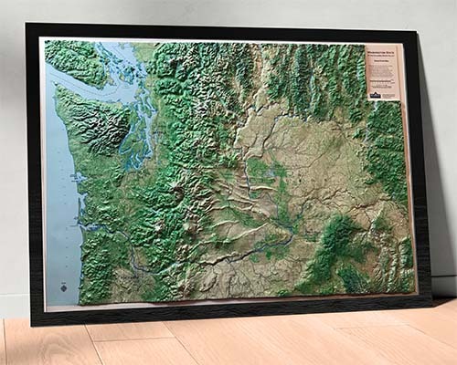State 3D Raised Relief Maps