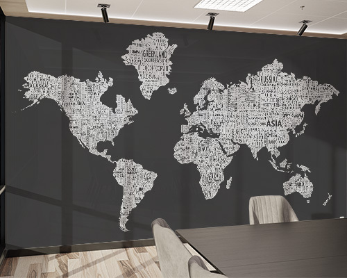 Map Theme Art & Typography Murals