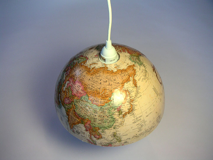 DIY Turn that old globe into a hanging lamp World Maps Online