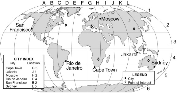 World Grid System World Map Activity 1 Grade 4 5