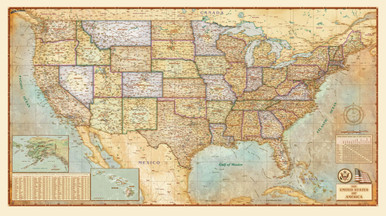 United States Antique Wall Map | World Maps Online