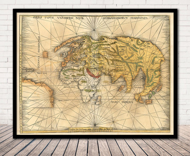 Historical Map Of The World 1513 Old Waldseemuller Map World Maps   1w Wo 1513 Ancient World Map Print Martin Waldseemller Framed  58459  40450.1682706128.386.513 