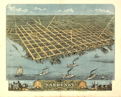Historic Map - Sandusky, OH - 1870 | World Maps Online