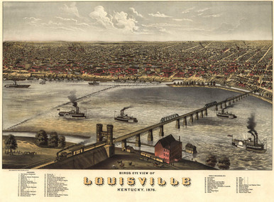 Map : Louisville, Kentucky 1961 2, Louisville , Antique Vintage