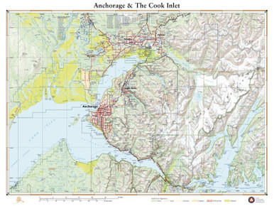 Anchorage and The Cook Inlet Wall Map
