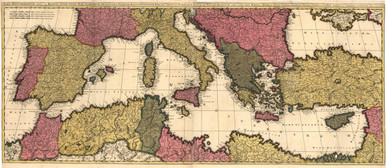 Historic Map - Mediterranean Sea - 1685