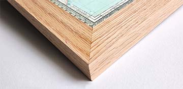 Framed Map Print - Natural Oak