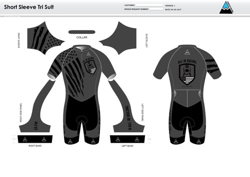 All In Racing Grey Short Sleeve Tri Suit