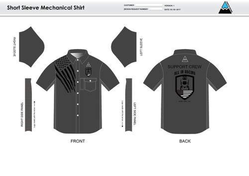 All In Racing Grey Adult Mechanic Shirt - UNISEX Sizing