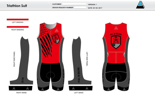 All In Racing Red Sleeveless Tri Suit