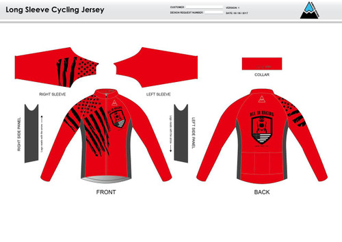 All In Racing Red Long Sleeve Cycling Jersey