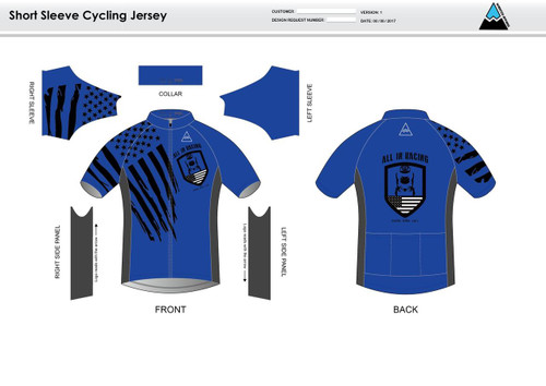 All In Racing Blue Short Sleeve Cycling Jersey