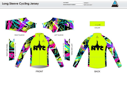 NYC Neon Long Sleeve Cycling Jersey