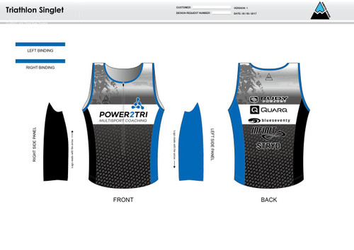 Power2Tri Blue Men's Tri Singlet