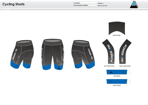 Power2Tri Blue Cycling Shorts