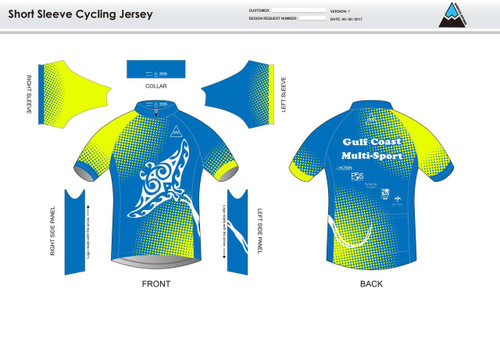 Gulf Coast Multisport Neon Short Sleeve Cycling Jersey