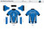 Apex Stretch Blue Youth Short Sleeve Cycling Jersey