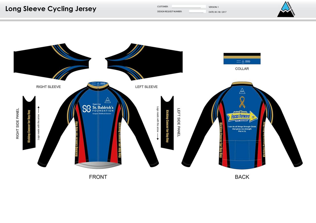 red long sleeve cycling jersey