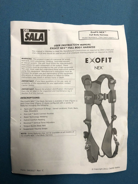 DBI Sala Exofit Nex Full Body Tower Climbing Safety Harness & Seat 1113194