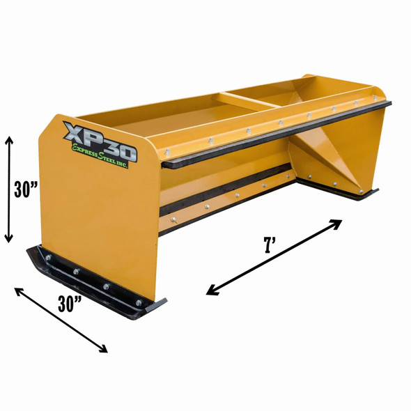 7′ XP30 Skid Steer Loader Snow Pusher w Pull Back Quick Attatch WE SHIP MFG USA!