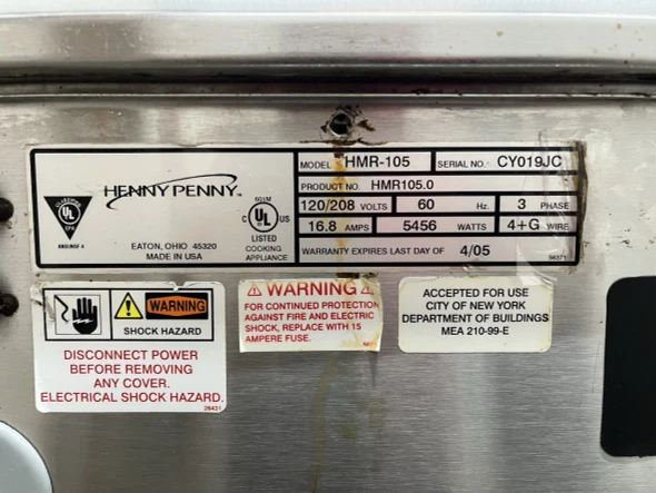 Henny Penny HMR-105 Food Warmer HOT CASE W GLASS Merchandiser WE CRATE AND SHIP