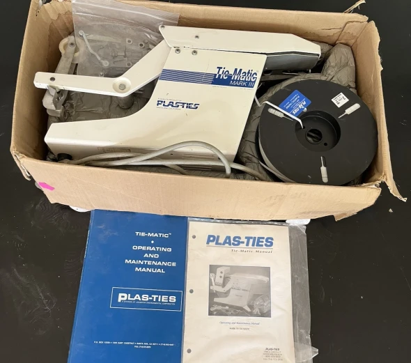PLAS-TIES MODEL #110-501 Tie-Matic Cable Tie Machine WE SHIP INTERNATIONAL