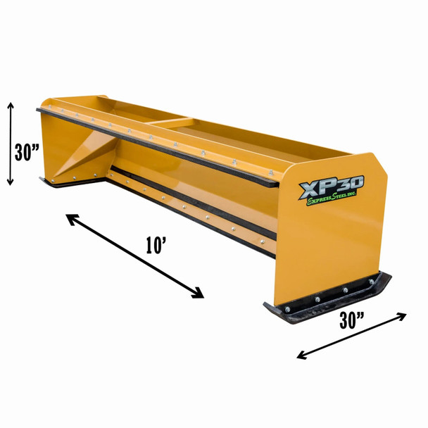 10' XP30 Pull Back Attach Snow Pusher Plow Skid Steer Universal Quick Attach NEW