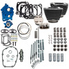 S&S 128" Power Pack Kit Chain Drive Water Cooled for 114"/117" Harley M8 - Granite and Chrome Pushrod Tubes