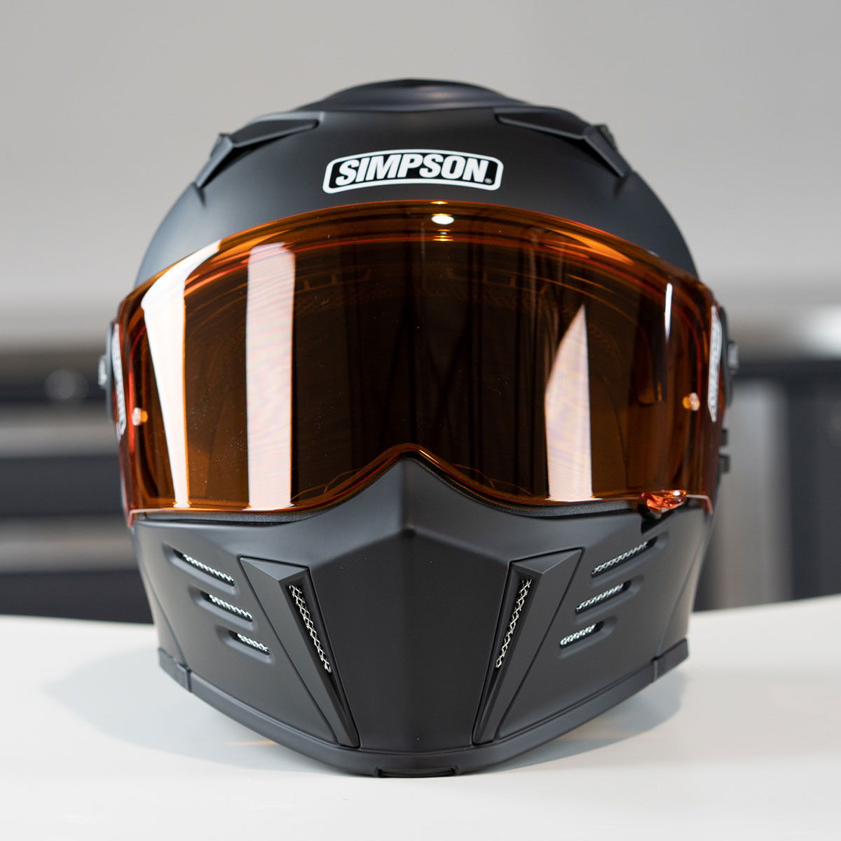 Simpson Mod Bandit Helmet Amber Face Shield - Get Lowered Cycles
