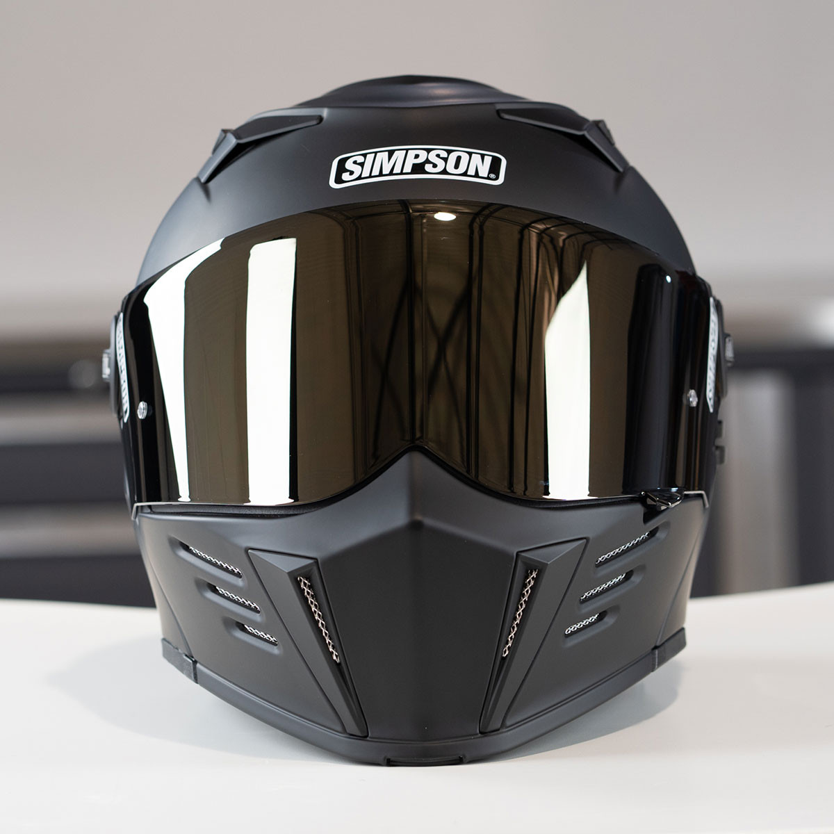 Simpson Mod Bandit Darksome ミラーシールド Simpson Mod Bandit Helmet Gold Face Shield - Get Lowered Cycles