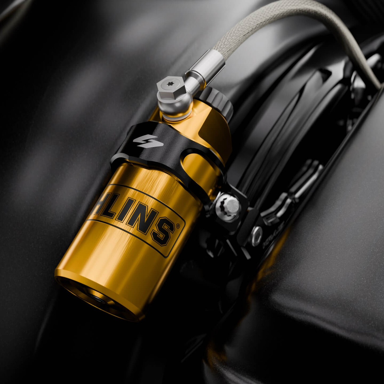 Kraus Remote Reservoir Shock Mounts for Harley Touring - Get