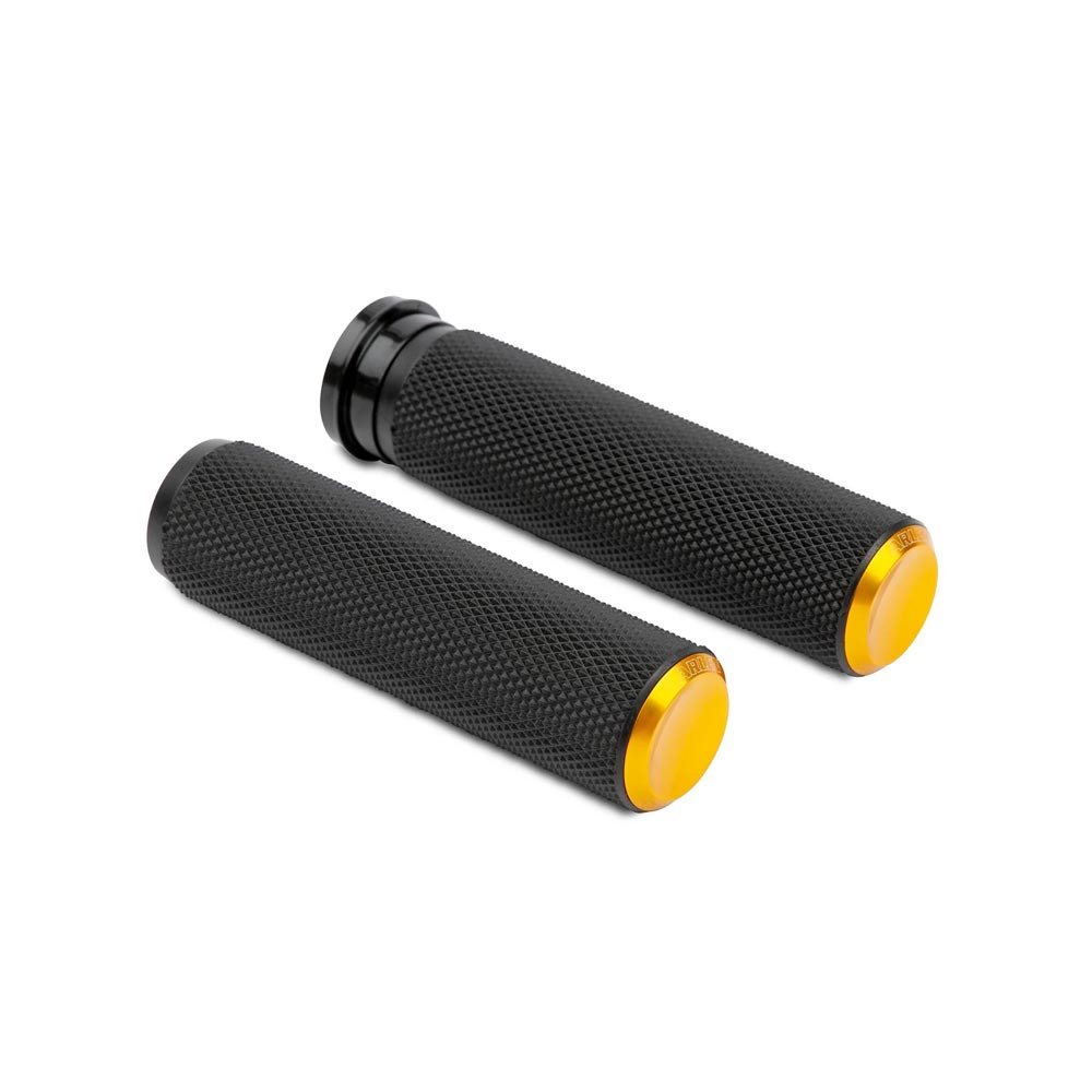 Arlen Ness Knurled Grips for Harley - Gold - Get Lowered Cycles