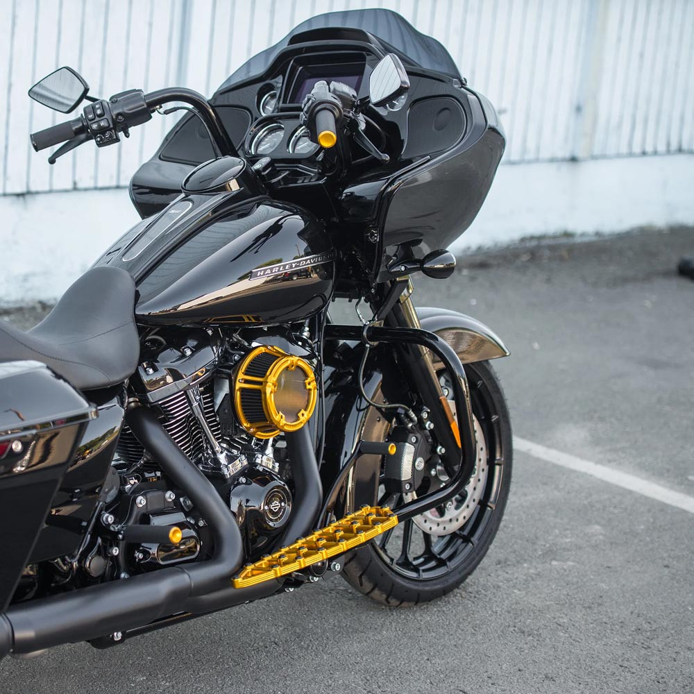 Arlen Ness Knurled Grips for Harley - Gold - Get Lowered Cycles
