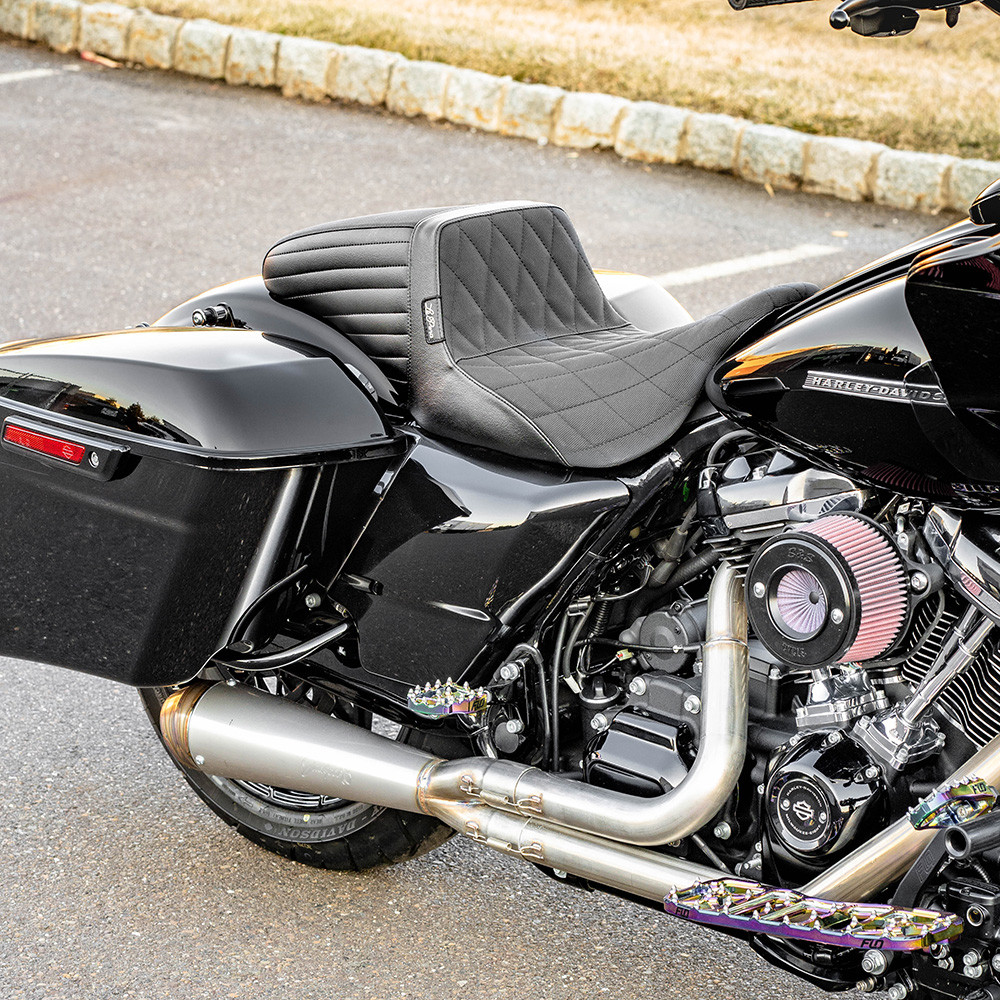 Le Pera Grip Tape Kickflip Solo Seat for 2008-2023 Harley Touring