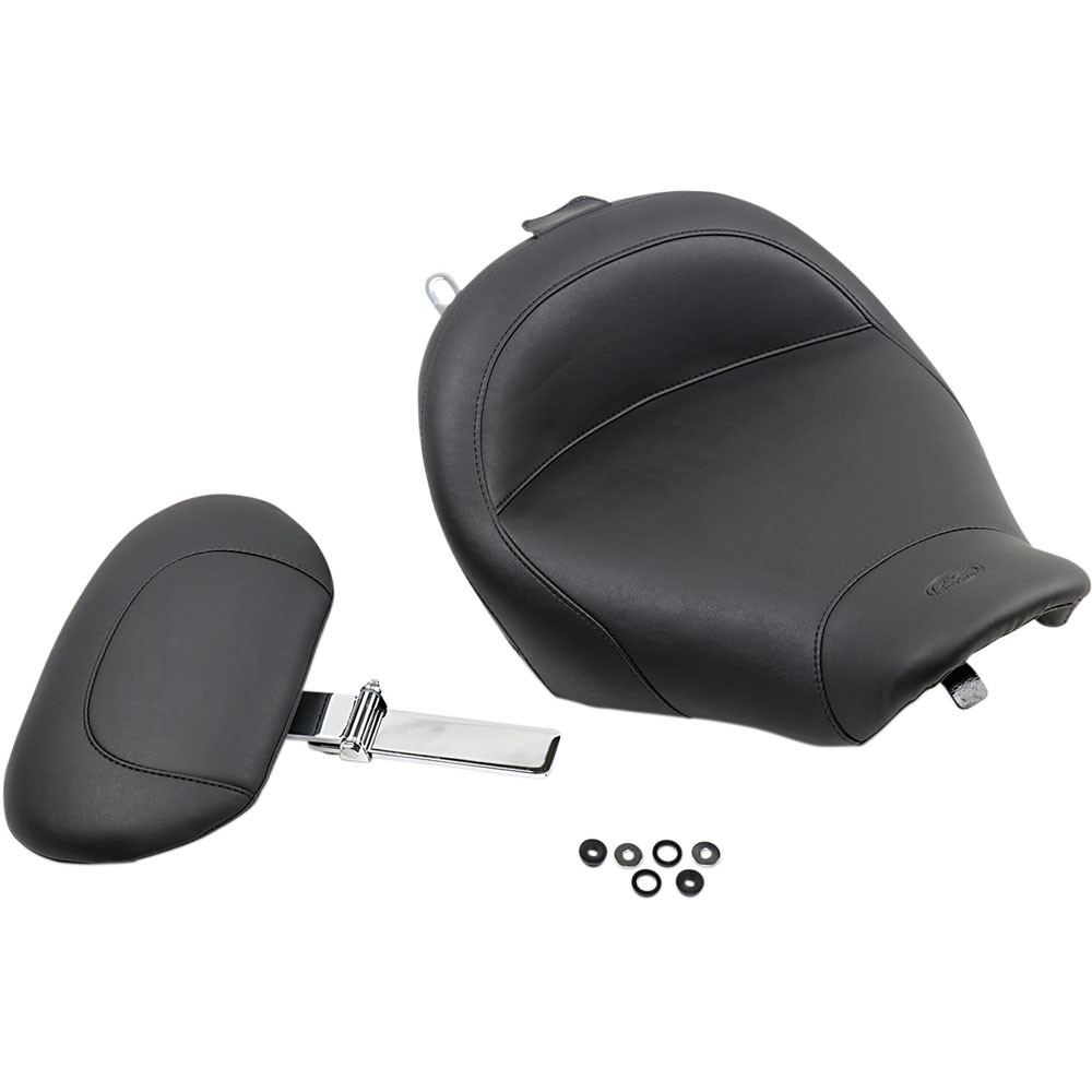 Mustang Wide Touring Solo Seat w/ Backrest for 1997-2007 Harley
