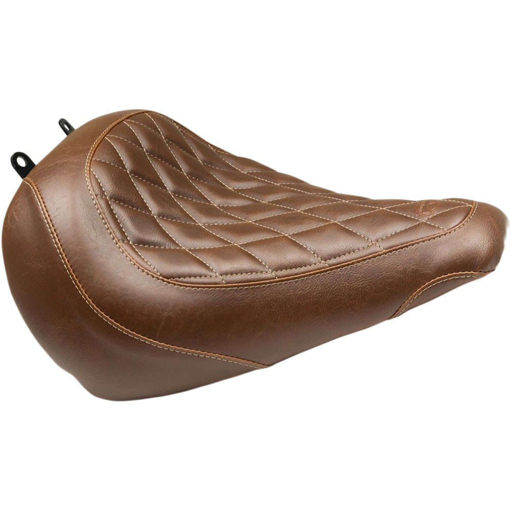 Mustang Brown Diamond Stitch Wide Tripper Solo Seat for 2018-2024