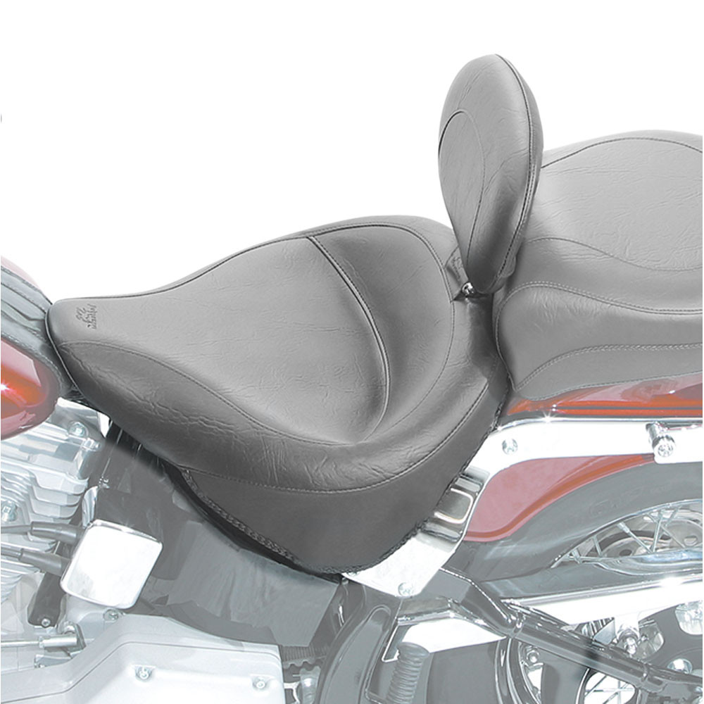 Mustang Black Studded Wide Solo Seat with Backrest for 20162017 Harley