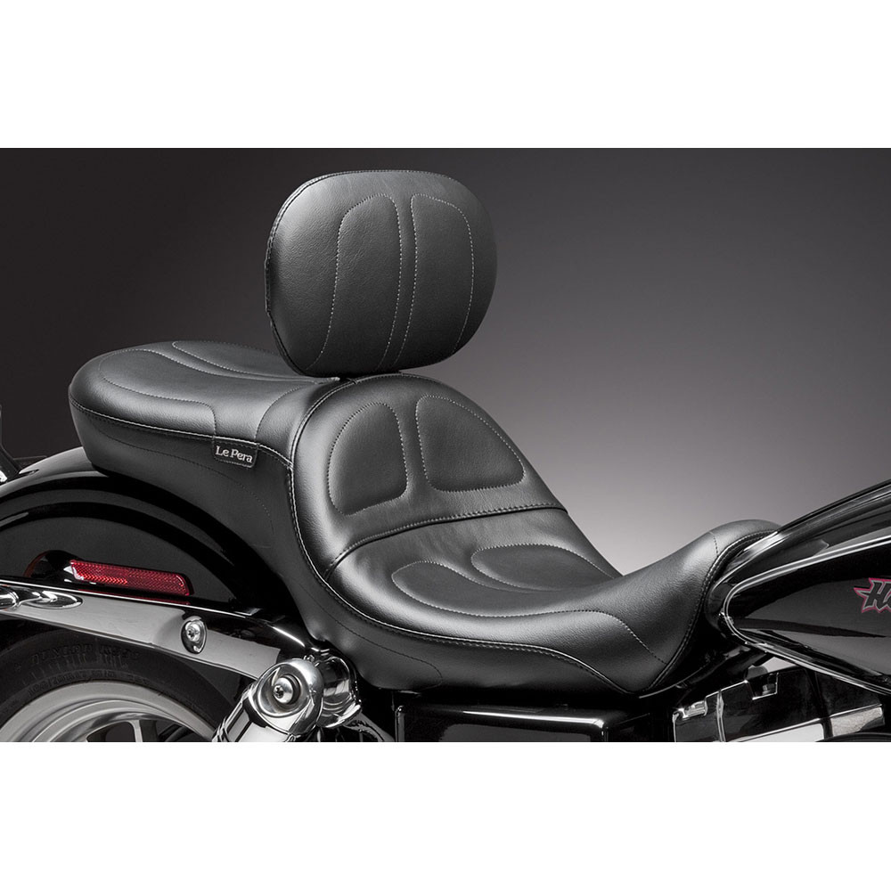 Le Pera Maverick 2-Up Seat w/ Backrest for 2006-2017 Harley Dyna