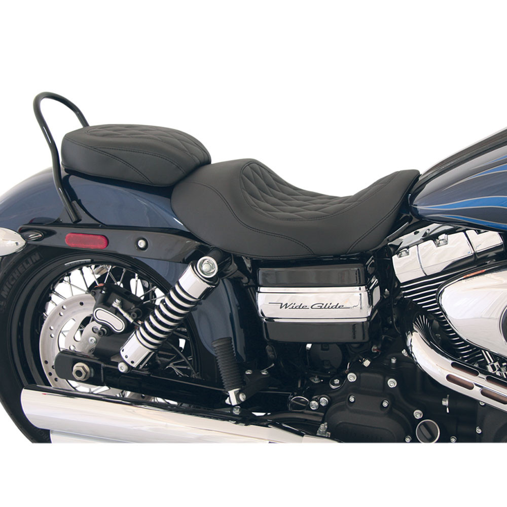 Mustang Black Rear Seat for 2006-2017 Harley Dyna - Diamond