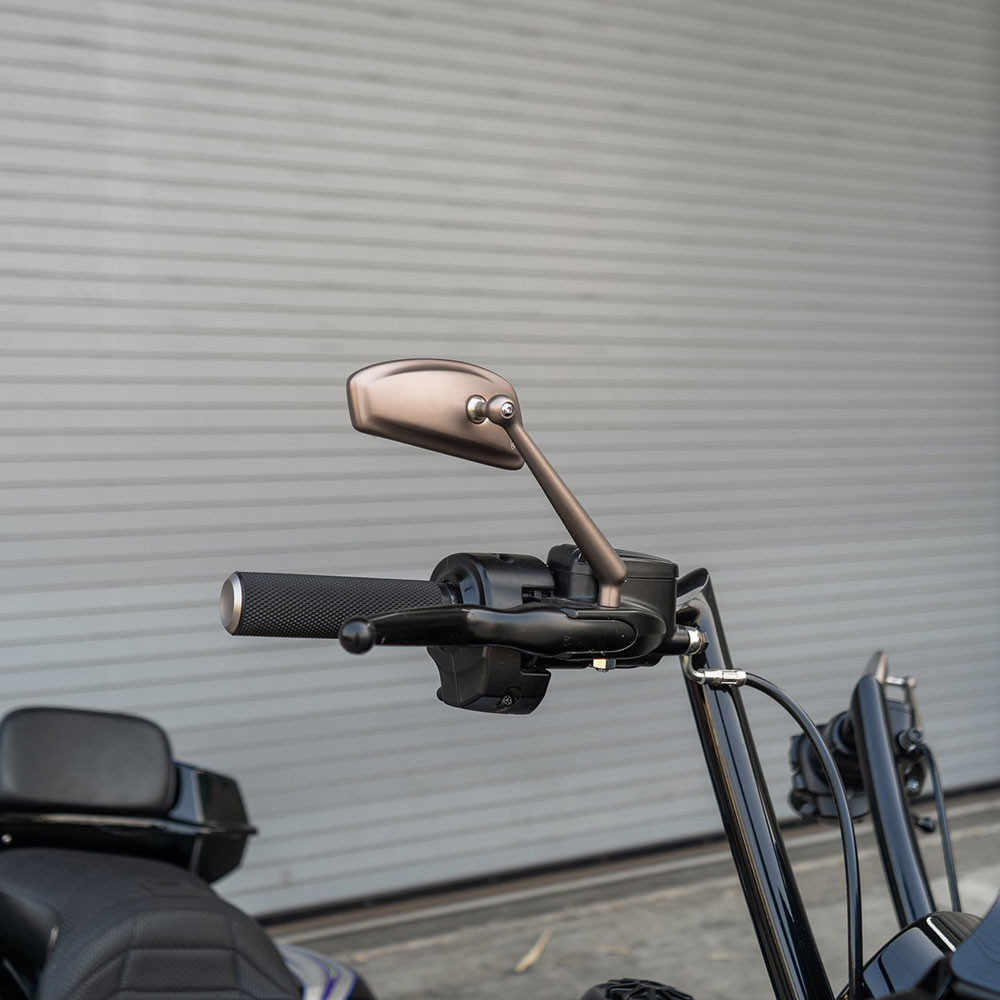 Arlen Ness Tearchop Forged Mirrors for Harley - Titanium - 510-016