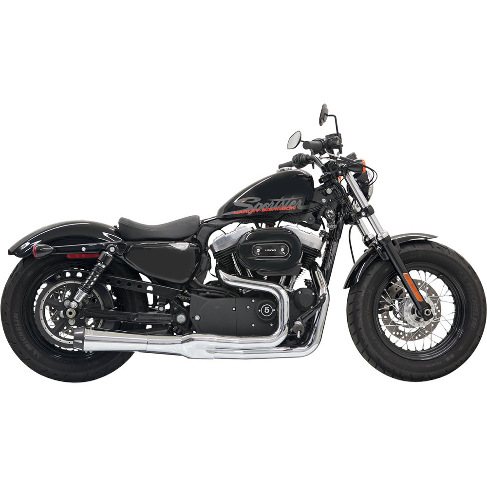 パーレー Bassani Road Rage 2 Mega Power 2-1 Exhaust for 2004-2013 Harley
