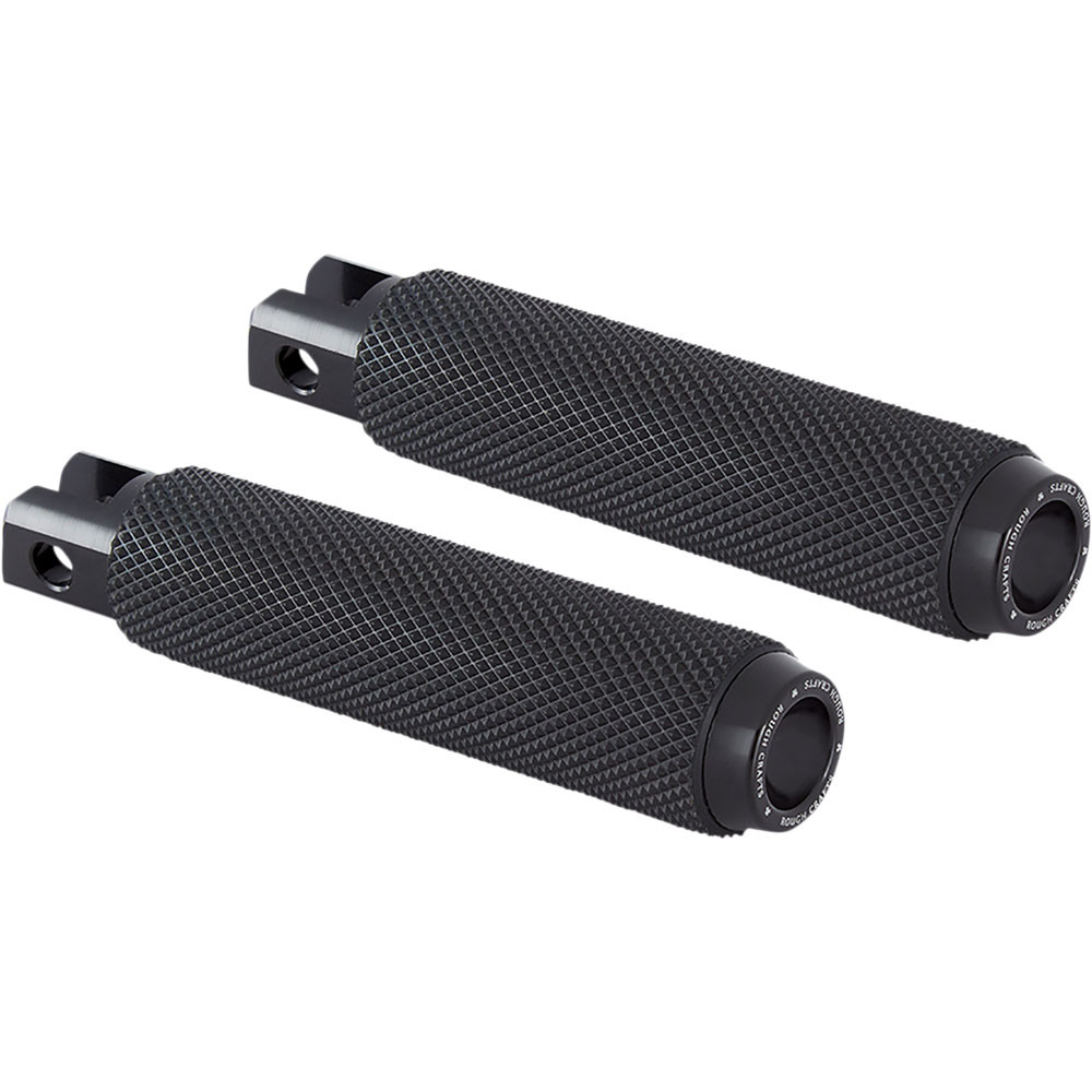 Rough Crafts Rubber Knurled Foot Pegs for Harley Black RC400004 Get Lowered Cycles