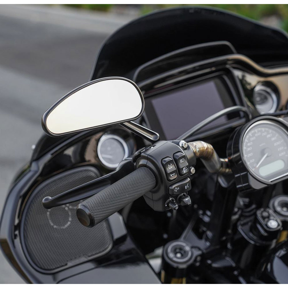 Arlen Ness Downdraft Forged Mirrors for Harley - Black - 510-026