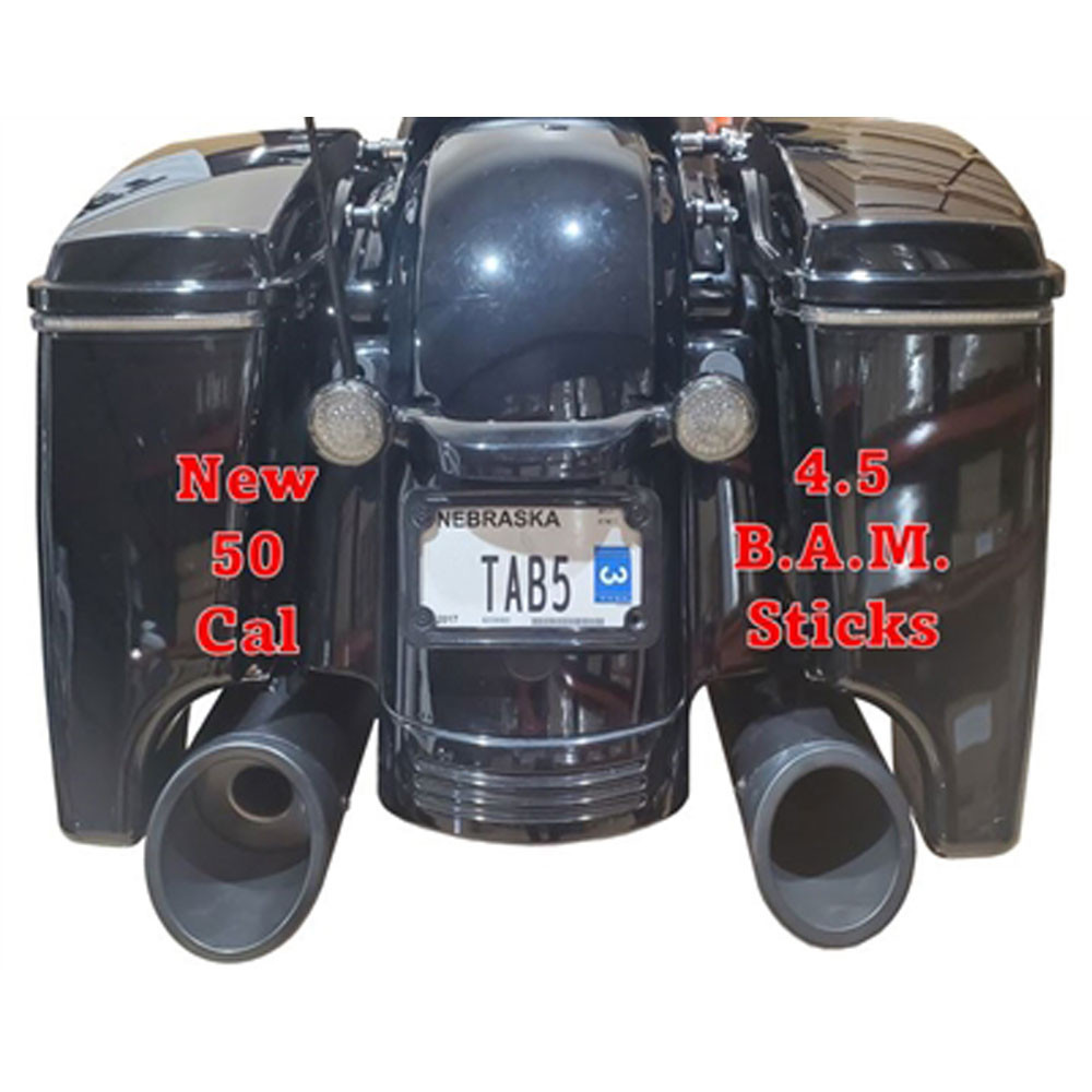 HYBRID CAL.450 ガスポート付きハイブリッドバレル TAB Performance 50 Cal Slip On Mufflers for 1995-Up Harley Touring FL