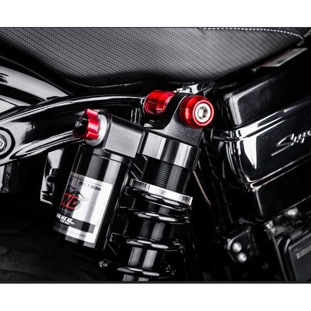 Santoro Fabworx Way Kool Shock Mounts for 20092017 Harley Dyna Red